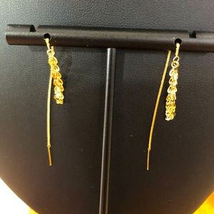 18K solid gold (not plated) threader earrings